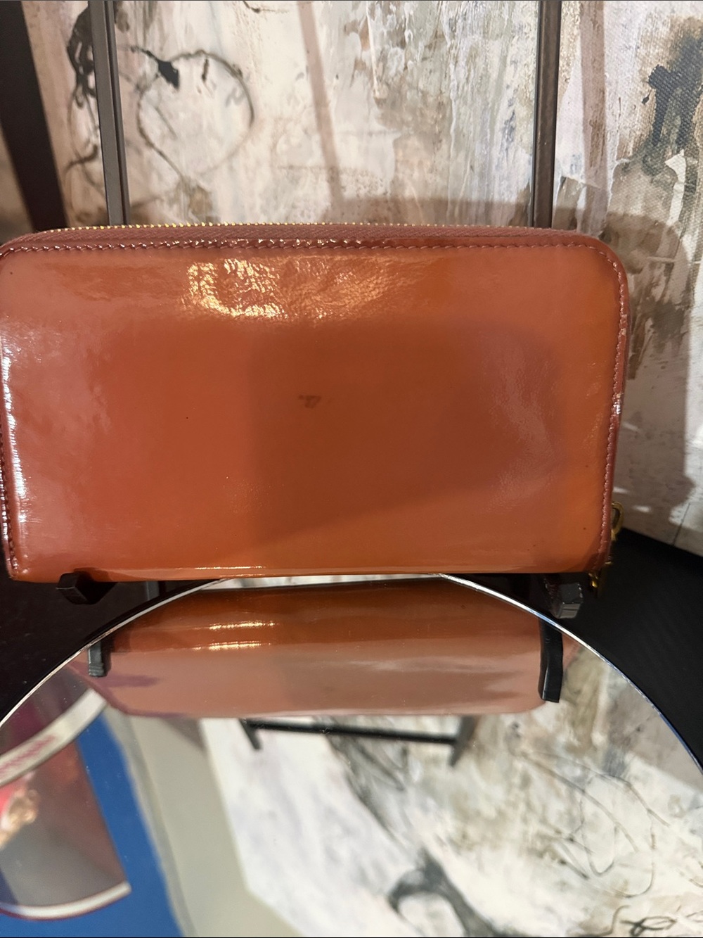 Miu Miu Brown Bow-Accent Zip Wallet - Picture 6 of 9